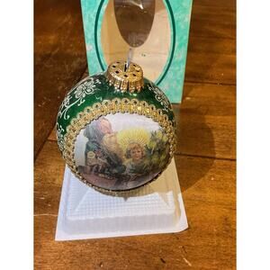 VINTAGE CHRISTMAS ORNAMENT BY KREBS 1997 SANTA ON SILK 1904 ST. NICHOLAS